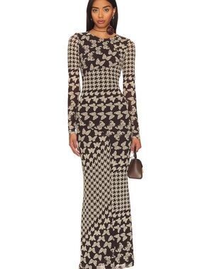 REVOLVE Gilma Maxi Dress in Brown Butterfly by Camila Coelho